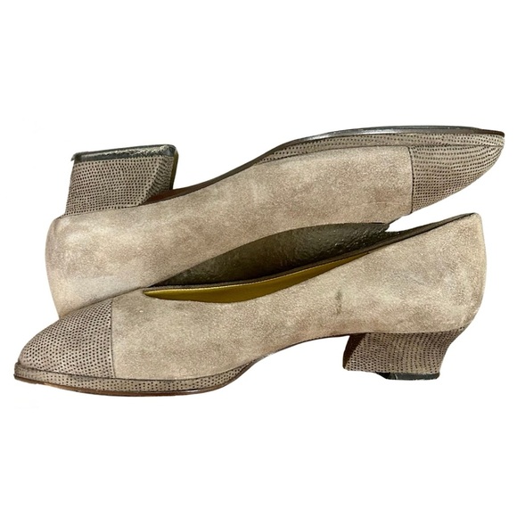 Bruno Magli Taupe Suede & Leather Cap Toe Pumps – Size 7.5B – Made in Italy - Picture 3 of 8